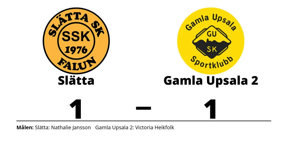 Slätta SK spelade lika mot Gamla Upsala SK 2