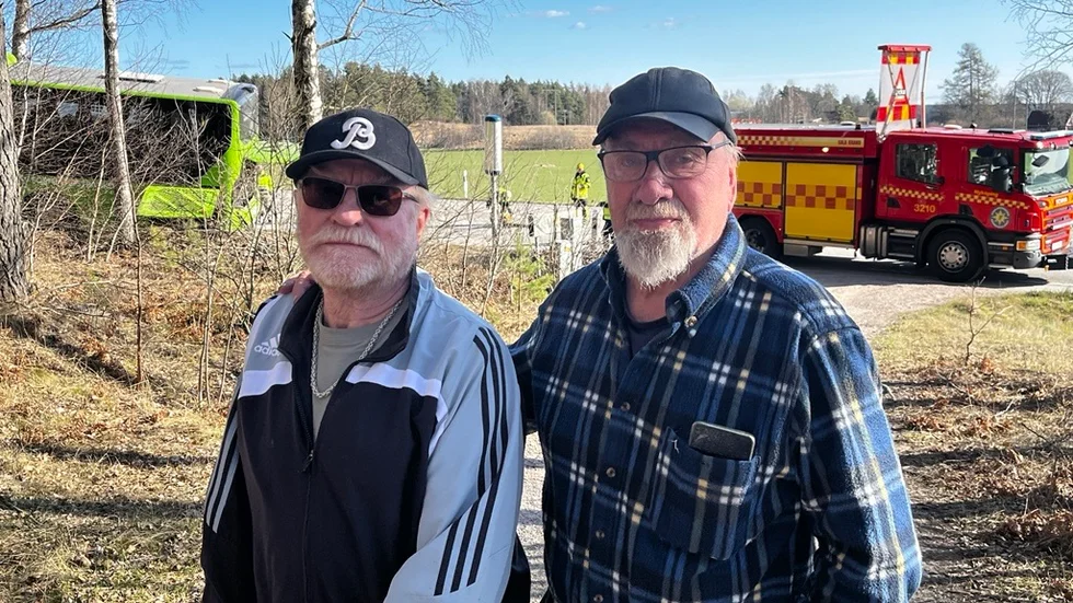 Sture Johansson och Kurt Gustavsson blev vittnen till kraschen.