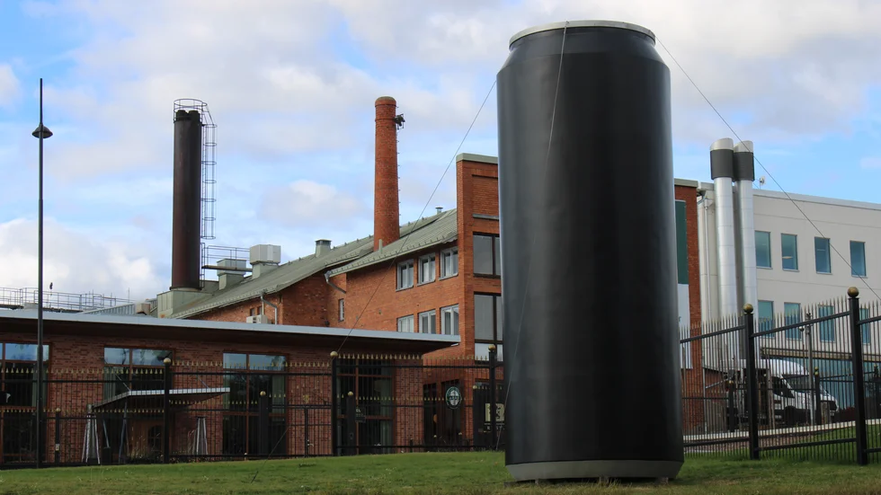 Så här såg ölburken utanför Åbro Bryggeri ut under tisdagsförmiddagen.