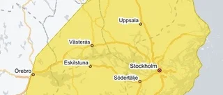 Gul varning utfärdades för Enköping under fredagsmorgonen