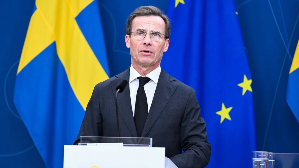 Statsminister Ulf Kristersson talar till nationen.