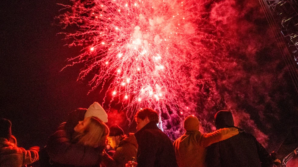 Ett präktigt fyrverkeri inledde 2025 i Luleå.