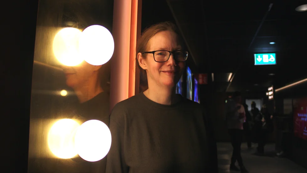 Karin Söderlind, vinnare av Filmstadens guldstol i Uppsala. Guldstolen delas ut 2-31 december runtom i landet.
