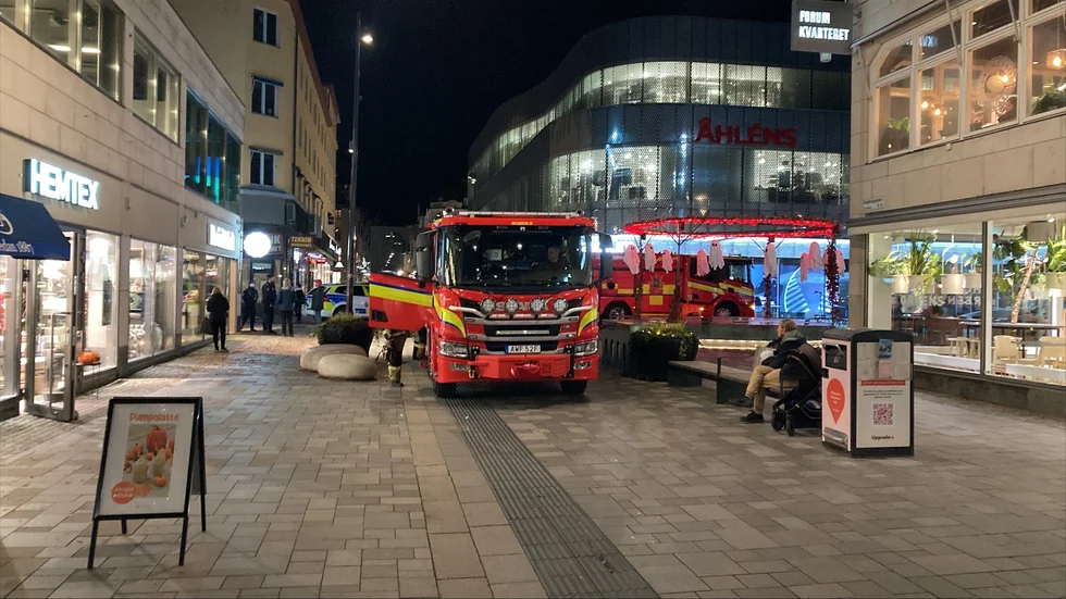 Brandkåren på plats. 