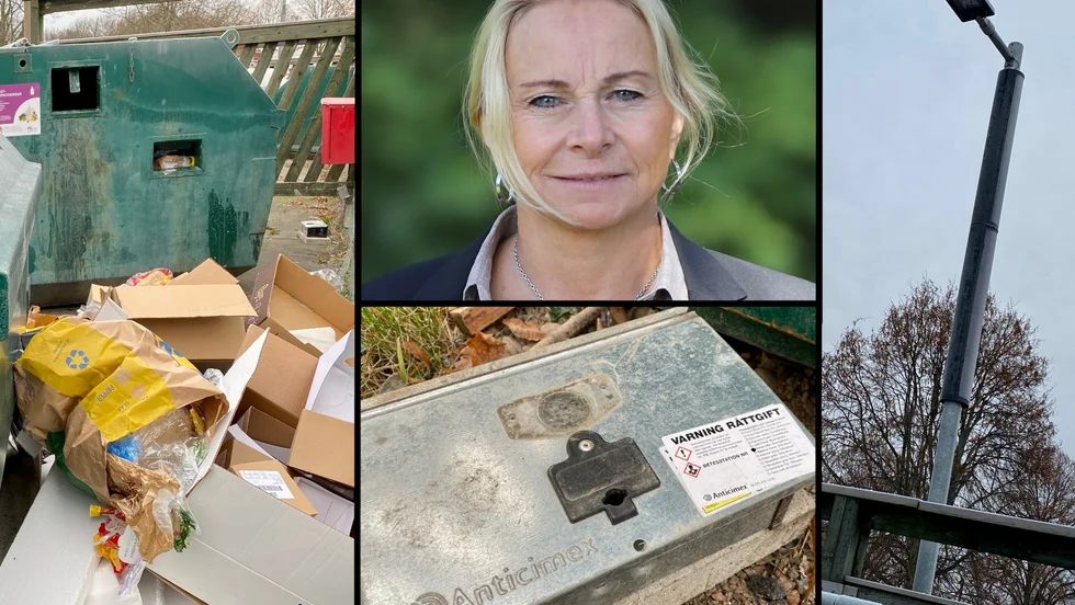 Ny belysning och råttgift ska se till att återvinningsstationen på Norr blir tryggare och fri från skadedjur. Kerstin Wärn är regionchef för FTI som ansvarar för stationerna.