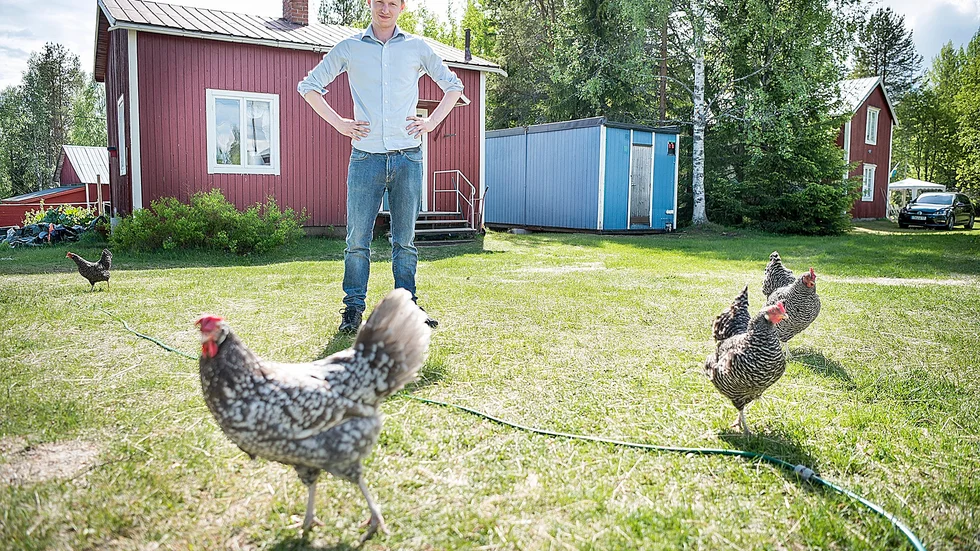 Naturnära. Anders Zettergren och hans sambo Lisa Andersson bedriver näthandel hemma på gården i Källdal. Foto: Lars Eriksson.