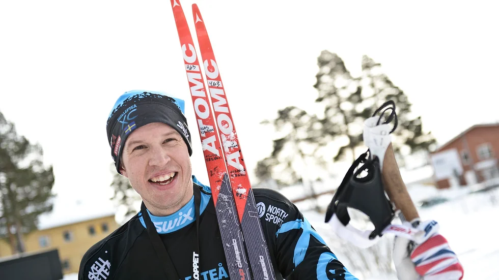 Vinnare. Klas Nilsson vann Rymmarloppet i Arvidsjaur.