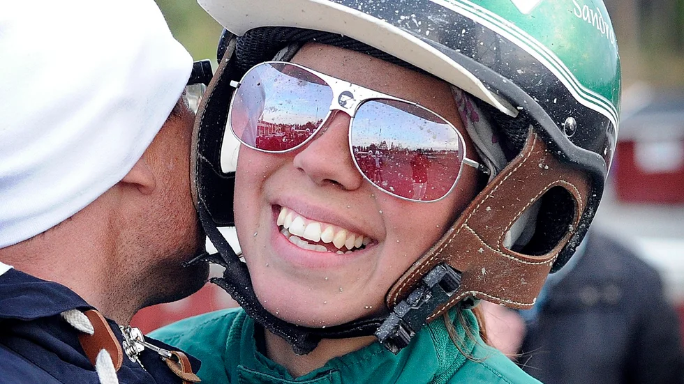 Bodens Sandra Eriksson vann uttagningsloppet till dam-SM med Skelleftetravets Premier Kronos. Arkivbild: Annika Eriksson