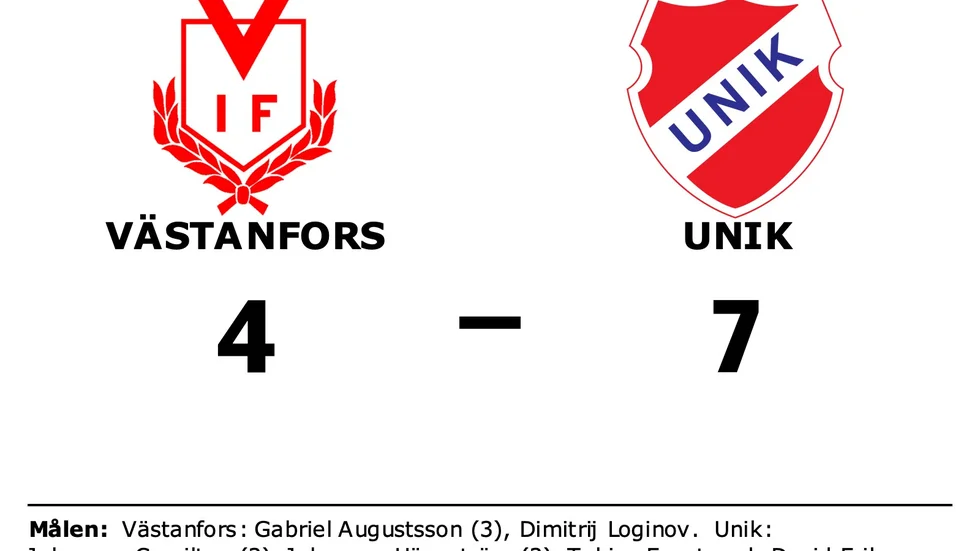 Västanfors IF förlorade mot UNIK Bandy