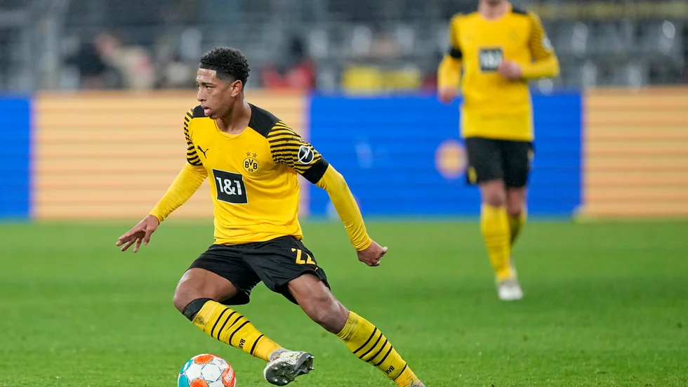 Jude Bellingham bötfälls för kommentarer han riktade mot domaren efter matchen mot Bayern München. Arkivbild.