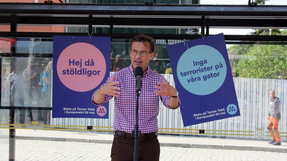 Ulf Kristersson på plats på Stora torgets scen.