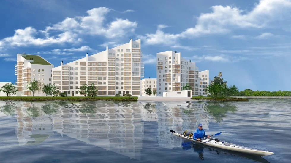 Malmstranden i Luleå rymmer 270 nya lägenheter på första parkett intill Skurholmsfjärden.