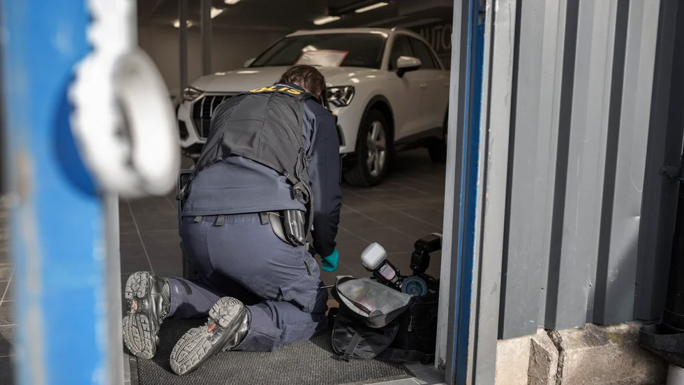 Polisen genomförde en teknisk undersökning under förmiddagen. 