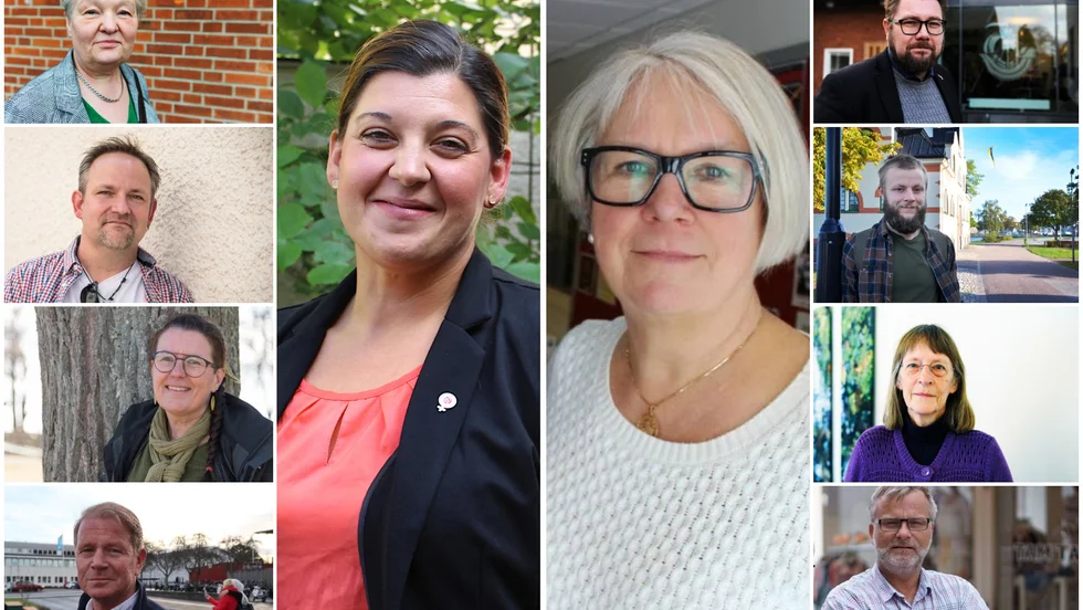 Vi frågade lokala politiker om deras syn i flyktingfrågan. Överst från vänster: Ingela Svensson (C), Fredrik Lindström (L), Akko Karlsson (MP), Harald Hjalmarsson (M), Angelica Katsanidou (S), Maud Ärlebrant (KD), Dan Nilsson (S), Jacob Hoffsten (SVP), Mariann Gustafsson (V), Jonas Jalkteg (WP).
