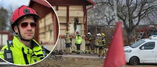 Brand i Gripsholms golfrestaurang – vägg fick brytas upp