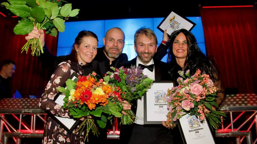 Viktoria Bellqvist, Daniel Mohlén, Niklas Skeri och Mia Lindh mottog under kvällen pris.