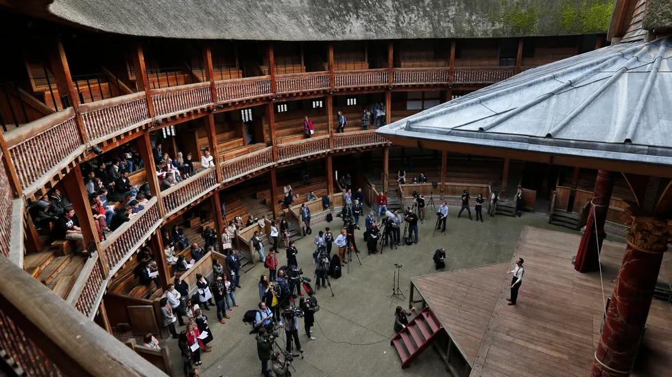 Shakespeares Globe theatre i London. Nu öppnas en ny teater även i Prescot, Merseyside. Arkivbild.