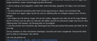 Skelleftepolisen varnar för falska poliser och andra bedragare
