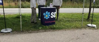 SD möttes av stenkastning