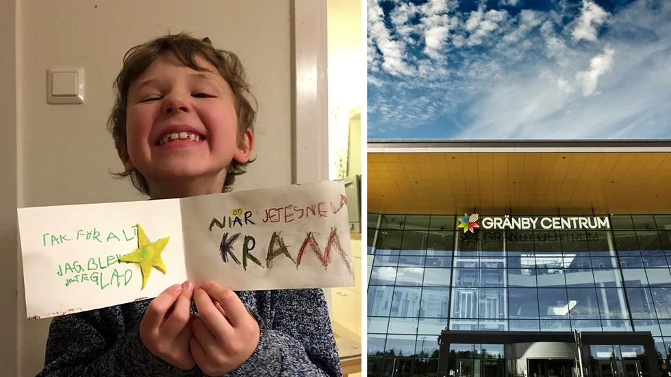 Kiran Donner har nu skapat tack-kort till de som hjälpt honom.