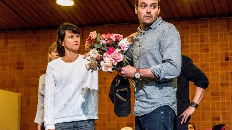 Dostojevskij. Melinda Kinnaman och David Dencik i samband med repetitioner av "Idioten" på Dramaten.