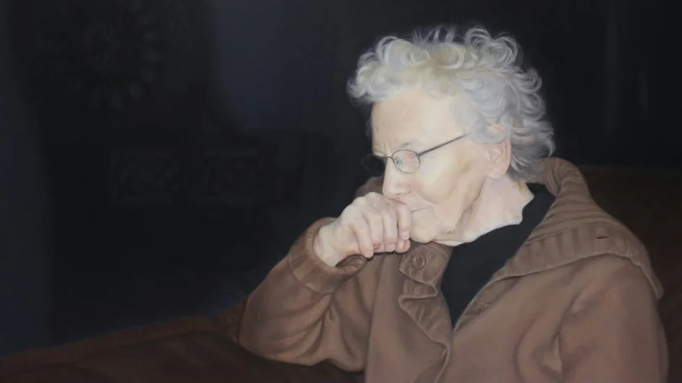 Vårsalong. Ann-Sofie Claesson, "Farmor". Olja på duk.