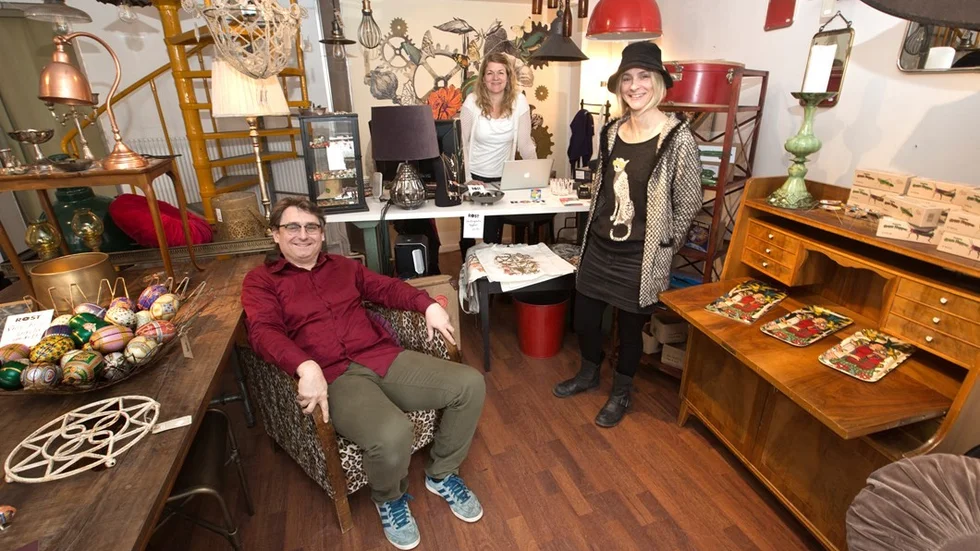 Butiken Rost på Sysslomansgatan
Angelo Messercola, Lotta Rönström och Hanna Waite
