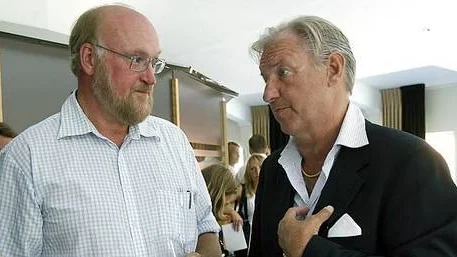 Kommunalråd Gunnar Hedberg i samtal med Siriusordförande Lasse Svensson.