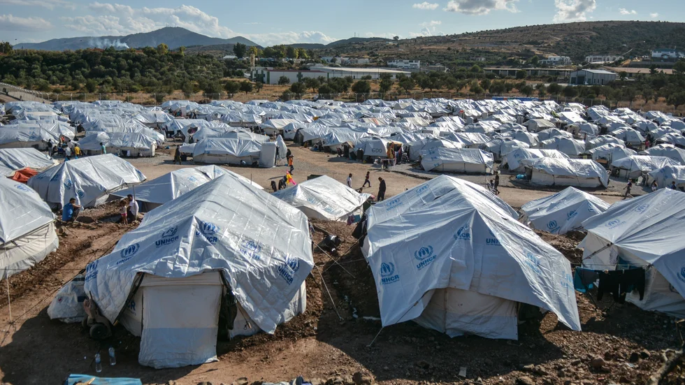 Lägret Kara Tepe på Lesbos rymmer över 7|000 migranter. Arkivbild.