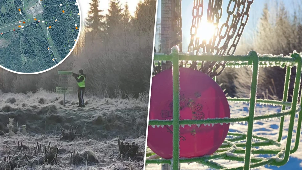Arbetet med den nya discgolfbanan i Vingåker pågår för fullt.