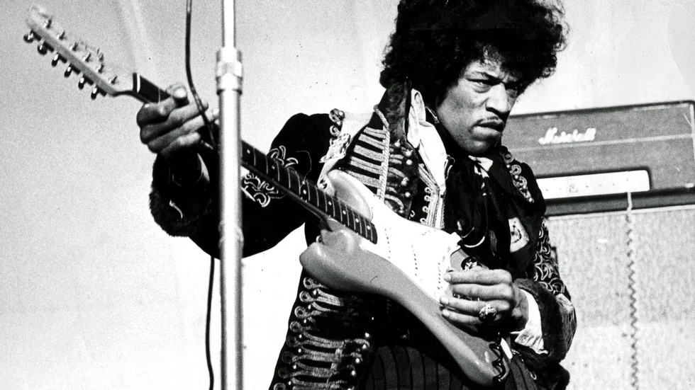 Jimi Hendrix på Gröna Lund 1967. Arkivbild.