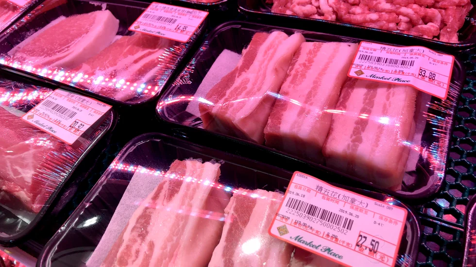Högre priser på fläsk pressar upp Kinas inflation. Arkivbild.