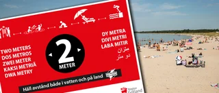 Två meters avstånd – i vatten och på land