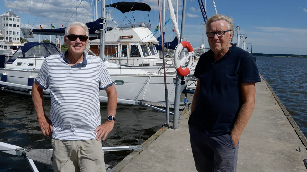 Jan Behr och Pigge Nordström. Två erfarna båträvar som ofta besöker Nyköpings gästhamn. 