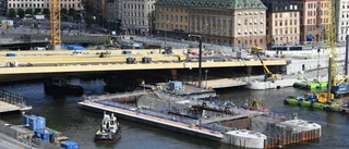 En bit av slussen framme – vid Slussen