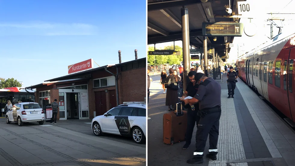 Flera väktare än vanligt från Östgötatrafikens kontrollgrupp var synliga på Linköpings resecentrum på tisdagsmorgonen.