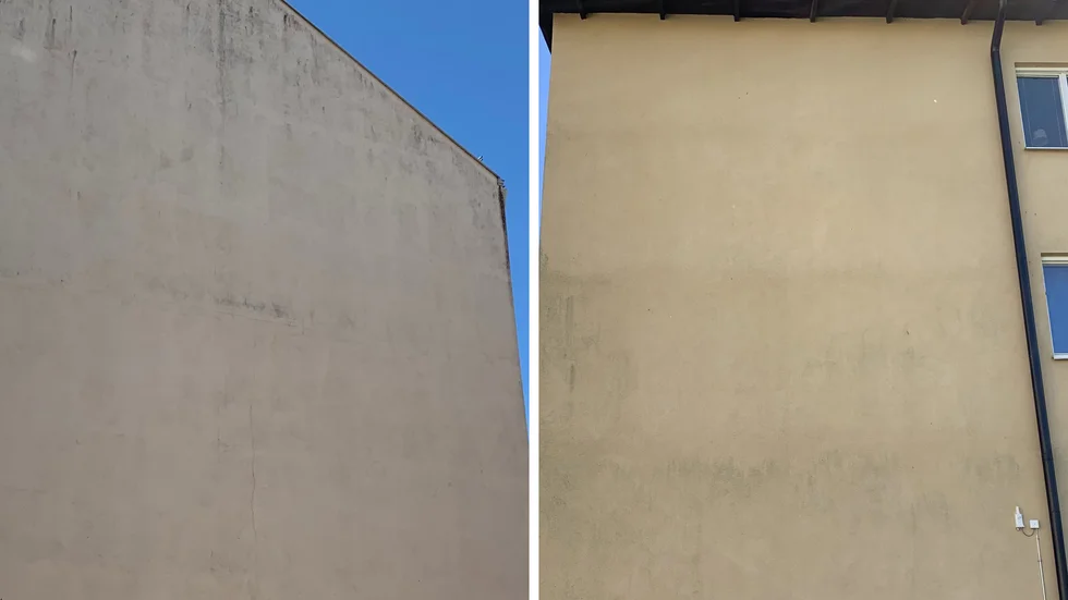 På de här husfasaderna i Motala kommer väggmålningar att skapas inom ramarna för konstprojektet "Artscape Form".