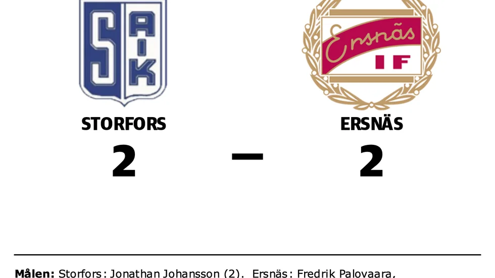 Storfors AIK 2 spelade lika mot Ersnäs IF