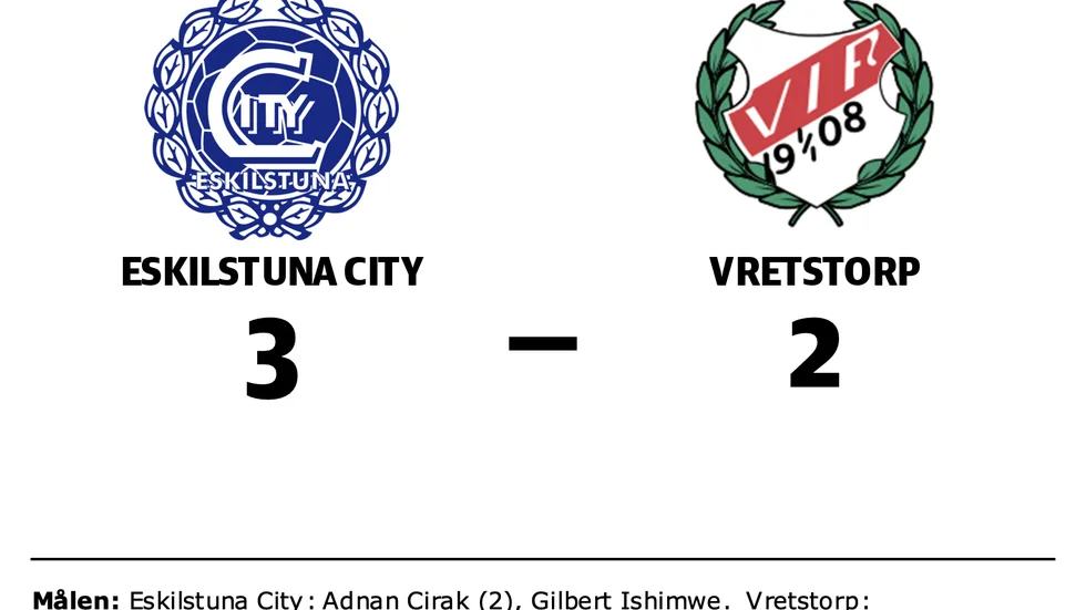 Eskilstuna City FK vann mot Vretstorps IF
