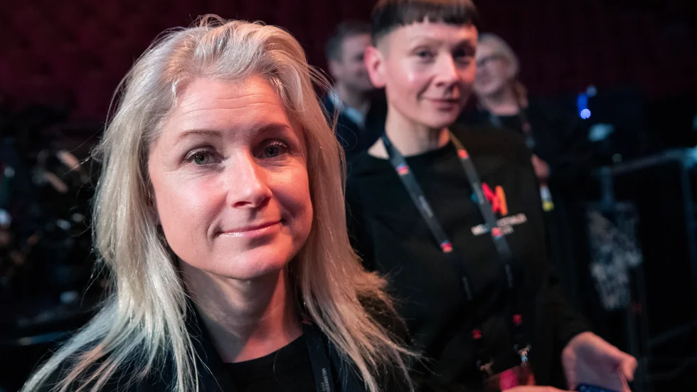 Melodifestivalens projektledare Anette Brattström och tävlingsproducent Karin Gunnarsson. Arkivbild.