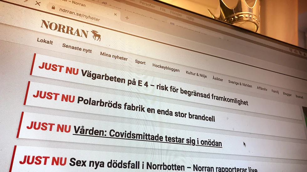Skribenten saknar vissa flikar på norran.se.