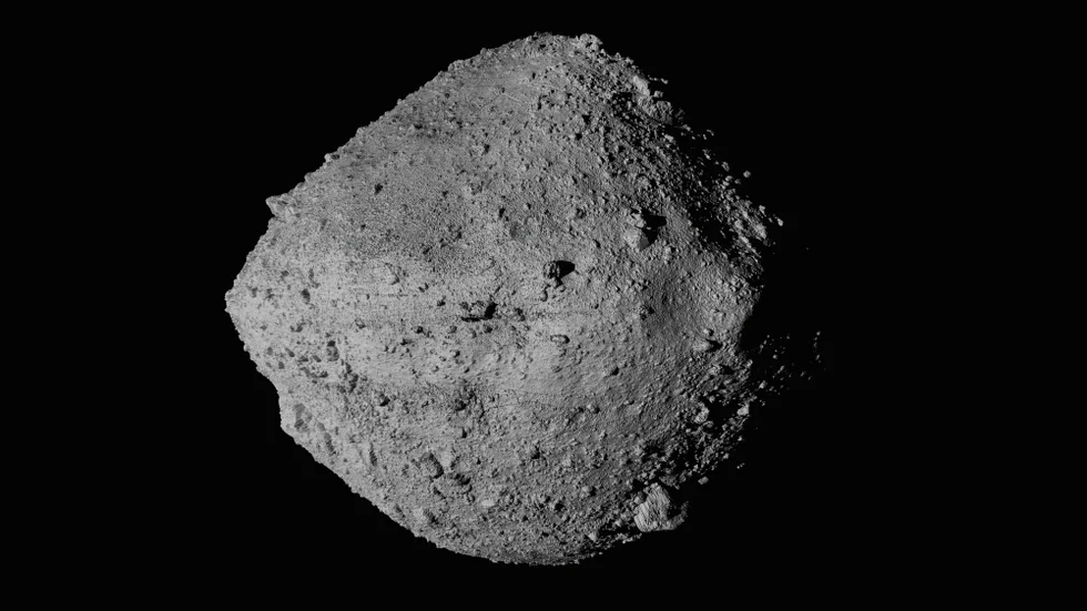 Asteroiden Bennu fotograferad från rymdsonden Osiris-Rex. Arkivbild.