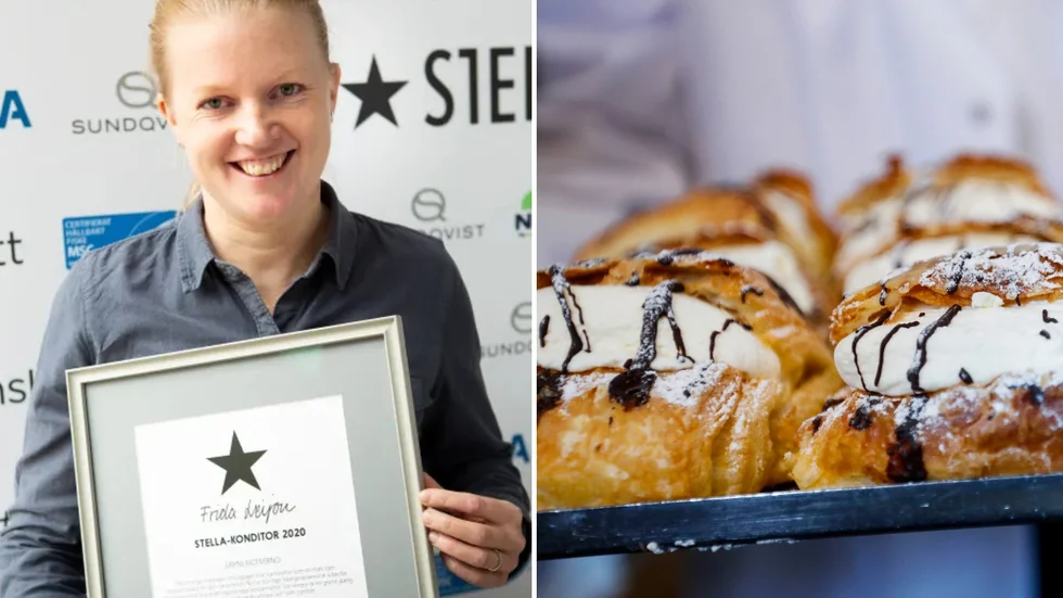Frida Leijon från Leijon Stengungsbageri och konditori fick ta emot ett pris på Stellagalan.