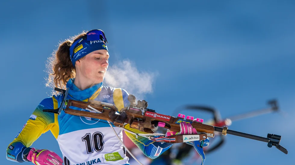Hanna Öberg kör distansen under tisdagen. 