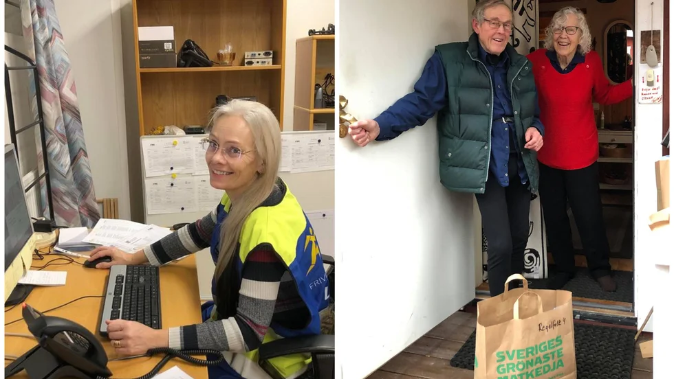 FRG Älvkarlebys Veronica Carlsson. Egon och Siv Regefalk är bland FRG:s kunder och tackat FRG för en fin tjänst för de äldre.