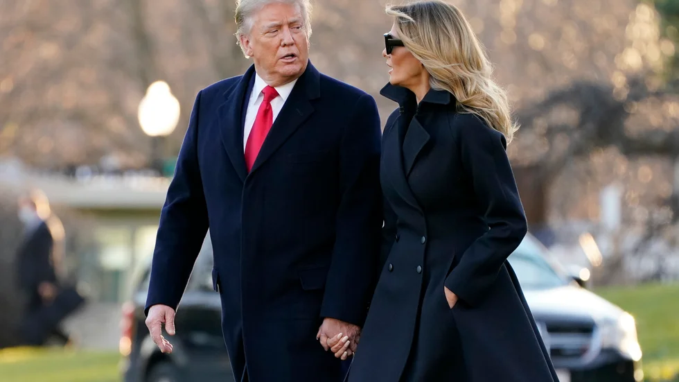President Donald Trump med sin fru Melania Trump på en bild tagen den 23 december.