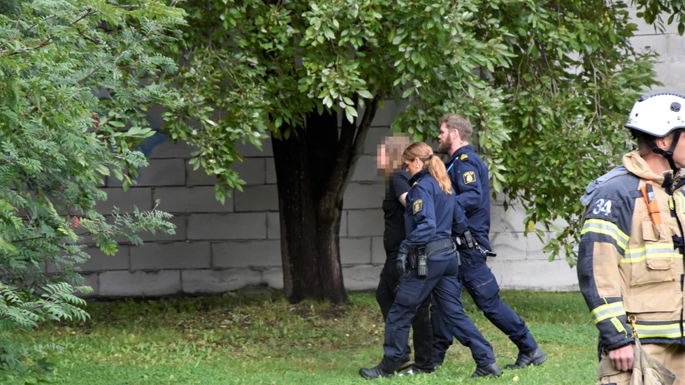 Norr medias reporter Peter Johansson fanns på plat när polisen grep den misstänkte mannen.