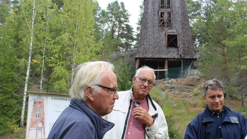 Per-Eric Ullberg Ornell, Leif Löfberg  och Fredrik Sandberg representerar  Världsarv Falun som bjutis till Åtvidaberg för kommande samarbeten och utbyten.