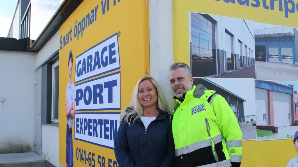 Garageportexperten med Linköpingsborna Jenny och David Birgersson öppnar nytt i Motala sista helgen i mars.