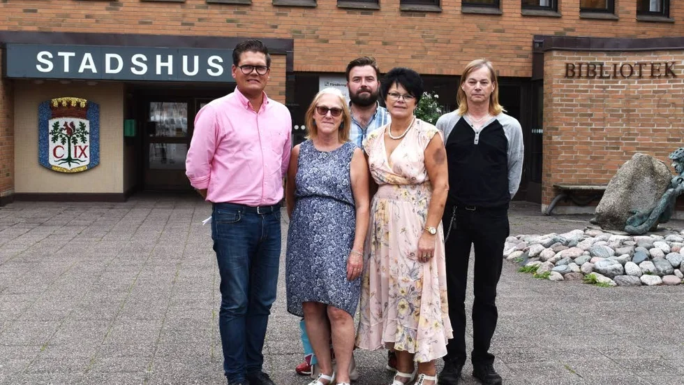 Beredningen för invånarfrågor från Region Kalmar består av (från vänster) Jonas Hellberg (S), Eva-Kristina Berg (C), Pelle Skogberg (C), Madeleine Rosenqvist (KD), Göran Gustafsson (SD).